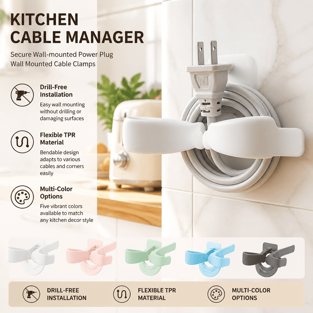 Kitchen Appliances Rental - Organisateur de câbles pour cuisine, clips