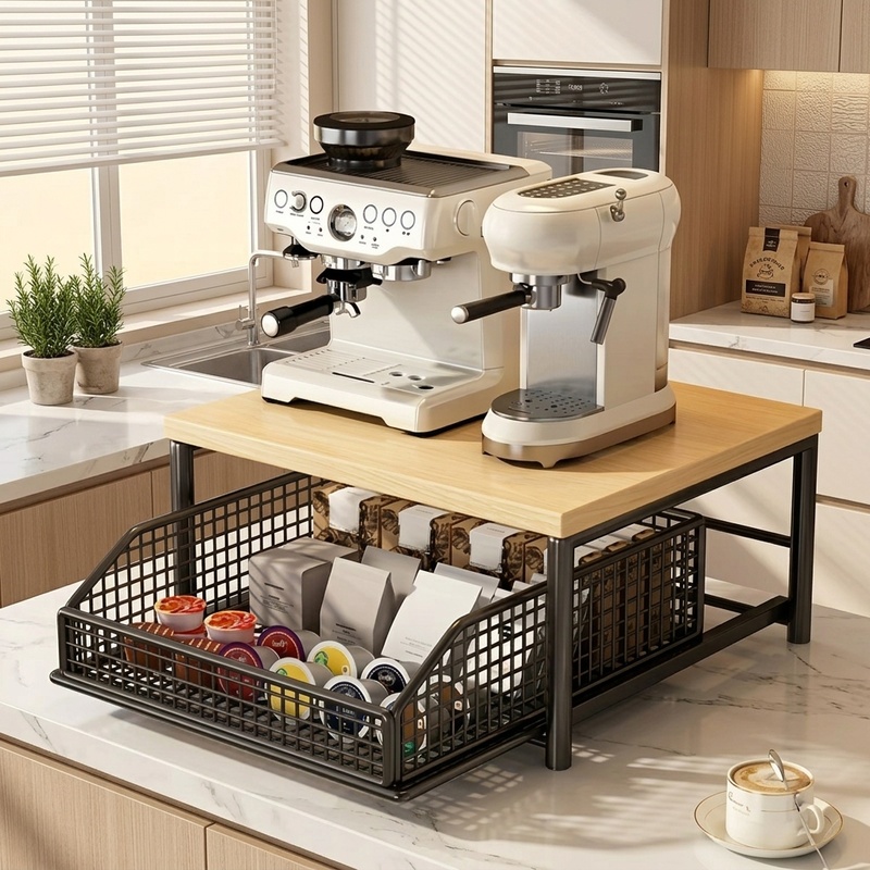 Kitchen Appliances Countertop - Étagère moderne pour micro-ondes, organisateur de